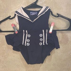 Sailor bathing suit baby two piece navy swimming suit